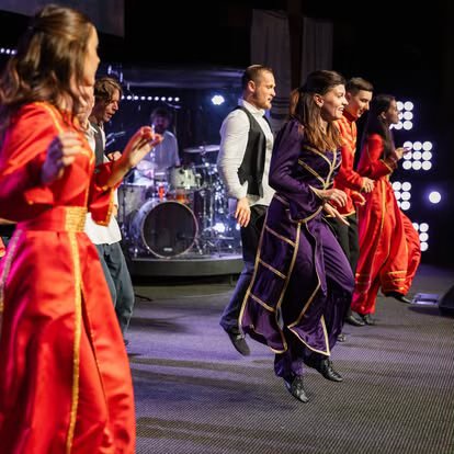 Worship dancers on stage
